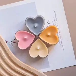 Ücretsiz örnek toptan boş kalp yuvarlak Tealight tutucu el yapımı alüminyum temizle plastik noel için dekoratif mumlar bardak