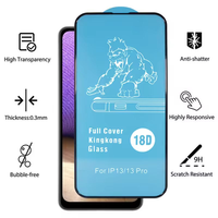 Protection d'Écran en Verre Trempé 18D HD Ultra-Clair Antichoc et Anti-Rayures pour Téléphone Mobile, Compatible iPhone 16 Plus Pro Max