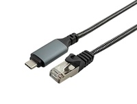 Cable de Red USB 3.2 Tipo-C Macho a RJ45 Macho CAT6 28AWG 1G Ethernet con Chip Realtek RTL8153, Color Gris Espacial