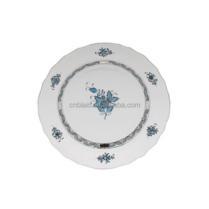 Assiette à Dessert écologique en porcelaine fine Style classique rose violet bleu orange gris vague jante Bouquet lave-vaisselle céladon - Product Image 3
