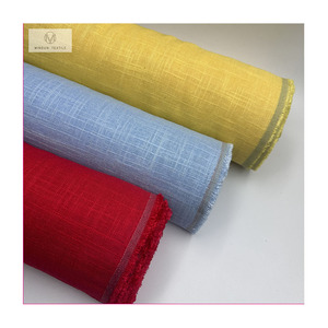 Mindun <span class=keywords><strong>Sprint</strong></span> verano transpirable cómodo <span class=keywords><strong>lavado</strong></span> acabado grueso Slub pantalón Stock viscosa tela de lino para vestir camisas - Product Image 1