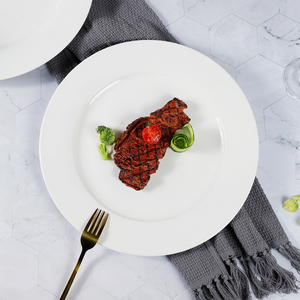 Vente directe d'usine <span class=keywords><strong>Assiettes</strong></span> en <span class=keywords><strong>porcelaine</strong></span> blanche haut de gamme Assiette à salade ronde Assiette à dîner pour restaurant à domicile - Product Image 4