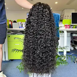 wholesale 5*5 hd closure wig with 180% density custom unit,top virgin hair water wave