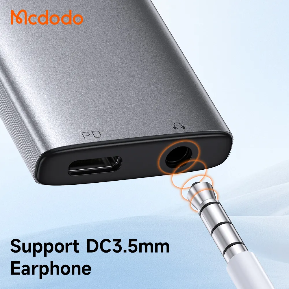 Mcdodo 505 2 In 1 Typ C bis 3,5 Mm Audio Adapter mit Pd 60W Lade Kopfhörer anschluss Adapter Audio Adapter Für Iphone15 Huawei