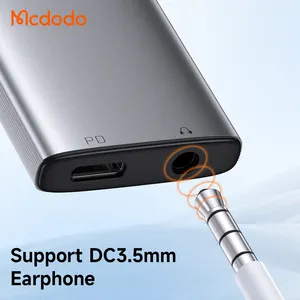 Mcdodo 505 Adaptateur audio 2 en 1 de type C à 3.5mm avec adaptateur de prise casque de charge Pd 60W Adaptateur audio pour Iphone15 Huawei