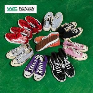 Commercio all'ingrosso di seconda mano Muti <span class=keywords><strong>Color</strong></span> alta Top Sneaker in tela da donna in gomma Sole allacciate scarpe di tela Casual da donna - Product Image 2