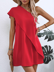 Robe à deux pièces factice sexy de style européen et américain, style vacances d'été, sans manches, jupe trapèze - Product Image 4