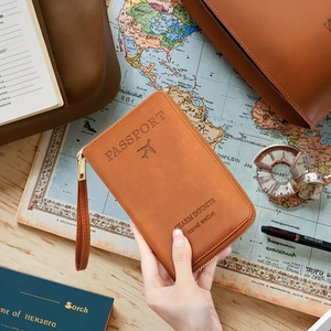 Passport Credit Card Wallet Multi-function Wrist Handbag Id Card Holder Pu Leather Portable Minimalist 7 Inch 90G Family - Product Image 3