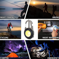 Senter Led Mini portabel, senter darurat luar ruangan Super terang, gantungan kunci saku portabel, senter kerja COB dapat diisi ulang USB