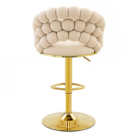 Chaise à bulles gonflable de luxe réglable pour comptoir de cuisine, chaises de bar modernes en velours avec pieds dorés