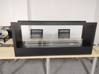 Cheminée électrique intelligente de 60 pouces au bio éthanol Style designer moderne en acier autoportante avec foyer personnalisé pour l'intérieur