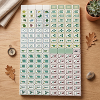 Jeu de Mahjong Américain Complet en Bois Naturel avec Tuiles Directionnelles pour les Voyages et les Rassemblements