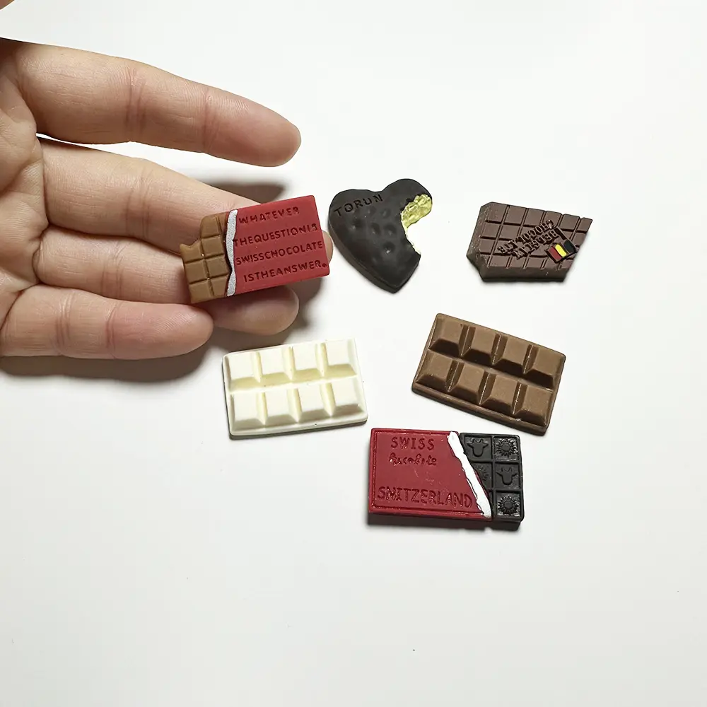 Nuovo arrivo san valentino amante regalo decorativo cioccolato design retro piatto ciondoli in resina per accessorio fai da te