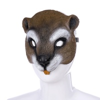 Masque d'Halloween, accessoires de décoration pour fête de Pâques et carnaval, demi-masque en mousse PU, animal mignon, écureuil