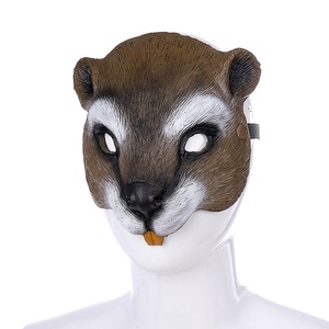 Máscara de Halloween, Accesorios de Decoración para Fiestas de Carnaval y Pascua, Media Cara, Espuma de PU, Lindo <span class=keywords><strong>Ardilla</strong></span> Animal de Peluche - Product Image 2