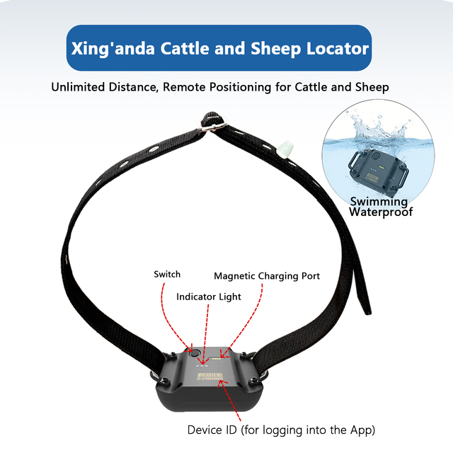 Livestock GPS Tracker 4G Animal GPS Tracking Device for Farm Animals Cows Sheep 20000mAh Anti Theft GPS Collar