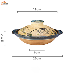 Casserole XL en argile résistante à la chaleur pour cuisson à sec, pot en céramique peu profond pour cuisinière à gaz, pot en pierre d'argile pour riz au pot en argile - Product Image 3
