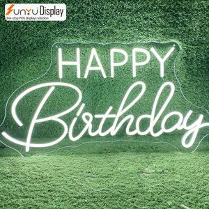 Sunyu tùy chỉnh Acrylic <span class=keywords><strong>Led</strong></span> Neon dấu hiệu Giá Rẻ Bán buôn Hạnh Phúc sinh nhật đảng dấu hiệu điện tử ánh sáng - Product Image 1