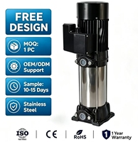Pompe verticale multi-étages KAISLEN 3HP MHI2200V 2,2kW avec 5 turbines SS304, hauteur de refoulement 92m, pour bâtiments commerciaux, certifiée CE