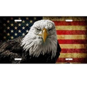 Placa de matrícula de bandera de EE. UU. Para sublimación de Amazon transfronteriza para bicicleta, motocicleta, coche, placa de acabado brillante de aluminio Premium - Product Image 1