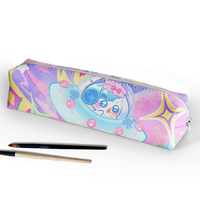 Pochette à stylos imprimée anime en cuir PU, motif personnalisé, organisateur de papeterie pour bureau et école, vente en gros, directement de l'usine