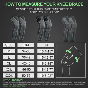 シリコンネオプレン膝パッドナイロンニットスポーツ脚袖圧縮ふくらはぎガードランニング用保護具肘膝用 - Product Image 4
