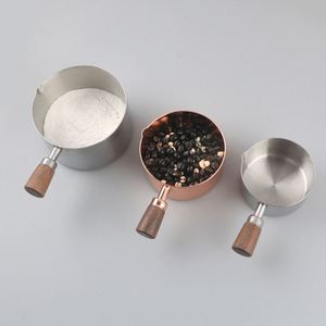 Stainless Steel Steak Sauce Cup Rose Gold <b>Measuring</b> Cup Wooden Handle Stainless Steel Tomato Sauce Cup Baking <b>Measuring</b> <b>Spoon</b> - Product Image 3