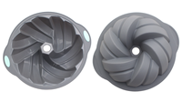 Moule à gâteau en silicone grand format sans BPA, 20 cm, moule à savarin à spirales cannelées, conforme à la norme REACH CA65, résistant à la chaleur, plaque de cuisson antiadhésive