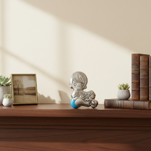 Scultura BLAZON - Bambino con Cane Dimensioni 29x38mm - Product Image 3
