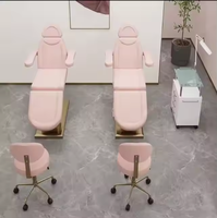 SW Luxe 3 Moteurs Électrique Réglable PU Chaise Cosmétique Design Moderne Visage Lit Cils Salon De Beauté Table De Massage En Métal