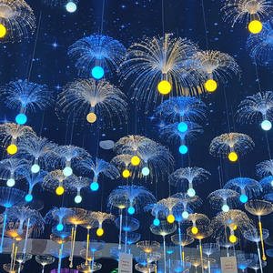 Impermeável colorido LED Jellyfish fibra óptica iluminação pendurada atmosfera estrela noite lâmpada para festa de casamento Bar - Product Image 4