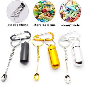 กล่องยาพกพาขนาดเล็ก ทำจากอะลูมิเนียม พร้อมพวงกุญแจ - Product Image 3