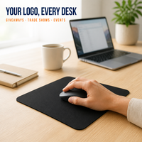Stok Grosir Mousepad Hitam Custom Logo Tanpa Cetak, Jahit atau Tanpa Jahit, Hadiah Murah