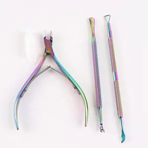 Cona Low MOQ Stainless Steel Nail Care 3pcs Nail Nipper Cuticle Pusher Set