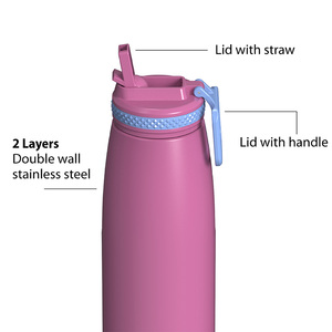 <span class=keywords><strong>OASE</strong></span> Nouveau Design 32oz Bouteille d'eau sans BPA Bouteille de sport en acier inoxydable avec poignée et paille - Product Image 4