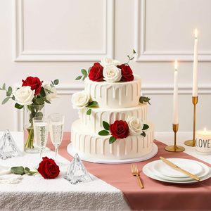 <span class=keywords><strong>Rosas</strong></span> <span class=keywords><strong>Rojas</strong></span> Artificiales de Tacto Real, Tallos de Terciopelo Plástico, Venta al por Mayor, Decoración para el Hogar, Bodas, Fiestas, Día de la Madre - Product Image 6