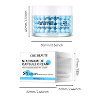 CHIC BEAUTE Crème en Capsules de Peptides à l'Acide Hyaluronique : Hydratation Profonde, Éclaircissement du Teint, Amélioration de la Peau Rugueuse et Apaisement Cutané