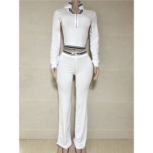 महिलाओं की 2025 फसल शर्ट शीर्ष स्वीटपैंट 2 टुकड़ा सेट कैजुअल जॉगर्स के लिए दो ट्रैकसूट - Product Image 3