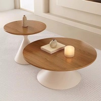 Table d'appoint rétractable en métal style crème nordique moderne pour petit appartement, table basse en bois massif