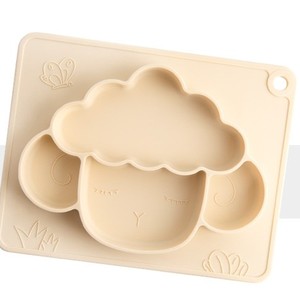 Plats pour enfants sans BPA plateau anti-chute avec succion Plato Silicone <span class=keywords><strong>bebe</strong></span>, assiette divisée pour bébés enfants de qualité alimentaire - Product Image 1