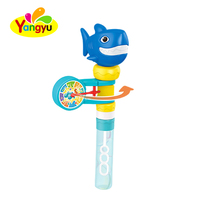 Jouet Trombone à bulles en forme de requin de dessin animé de qualité supérieure, boîte de présentation 12 pièces, vente en gros