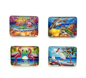 Imán de Refrigerador Rectangular de Cristal con Recuerdos Turísticos de las Bahamas, Personalizable OEM, Decorativo, de Cristal - Product Image 3
