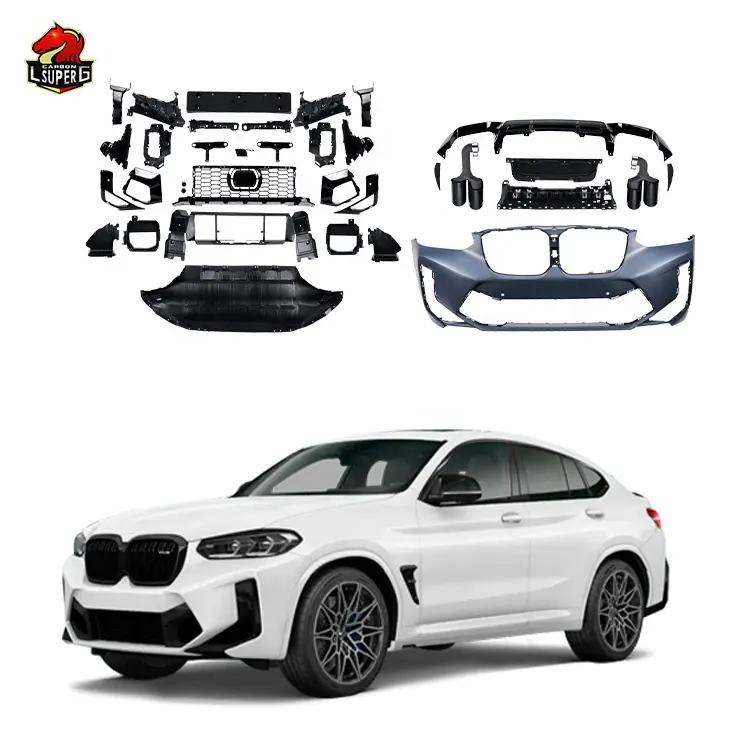 BMW X4 G02フェイスリフトX4Mボディキットフロントグリルリアディフューザーリアリップエキゾーストパイプチップボディキット2022の新製品-これまでのところ