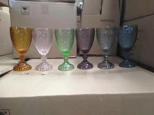 Verres à vin vintage colorés en relief, 10 oz, ensemble de gobelets en verre de couleur unie, gobelets de mariage pour fêtes et restaurants - Product Image 2