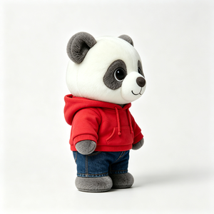 Peluche <span class=keywords><strong>Panda</strong></span> Grigio e Bianco con Felpa Rossa con Zip, Regalo Festivo, Souvenir, Giocattolo di Peluche <span class=keywords><strong>Panda</strong></span> - Product Image 4