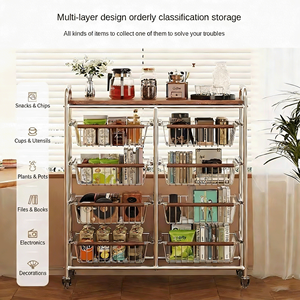 Étagère <span class=keywords><strong>de</strong></span> rangement multifonctionnelle à 5 niveaux en acier antique, panier amovible pour fruits et légumes, pour cuisine, salle <span class=keywords><strong>de</strong></span> bain, salon - Product Image 6