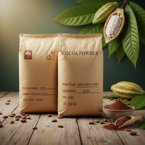 ผงโกโก้ธรรมชาติแบบไม่ผ่านการปรับสภาพเป็นด่าง ขนาด 25 กก. ราคาขายส่ง สำหรับทำบิสกิตและช็อกโกแ<span class=keywords><strong>ล</strong></span>ต - Product Image 2