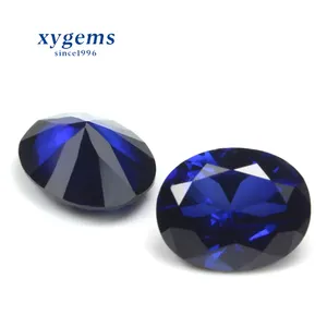 Colgante ovalado de zafiro azul, piedras preciosas curativas sueltas por quilate para collar, directo de fábrica