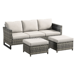 Conjunto de sofá seccional de mimbre de 7 piezas para patio - Muebles de jardín de mimbre de ratán para exteriores, conjunto de sofá esquinero con cojines - Product Image 2