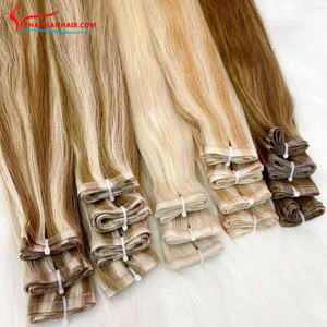 Extensión de cabello de trama doble plana de cabello humano crudo suave Premium de Color de lujo para paquetes Ventaja al por mayor - Product Image 1